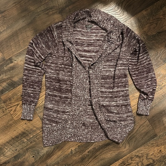 Eddie Bauer Spacedye Shawl Collar Open Cardigan Sweater Womens Size M Purple - Picture 3 of 4